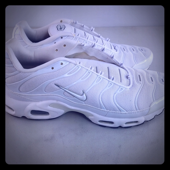 Nike Shoes | Sz 13 Air Max Plus 604133139 Triple White T Nike Air Max Plus White 604133 139